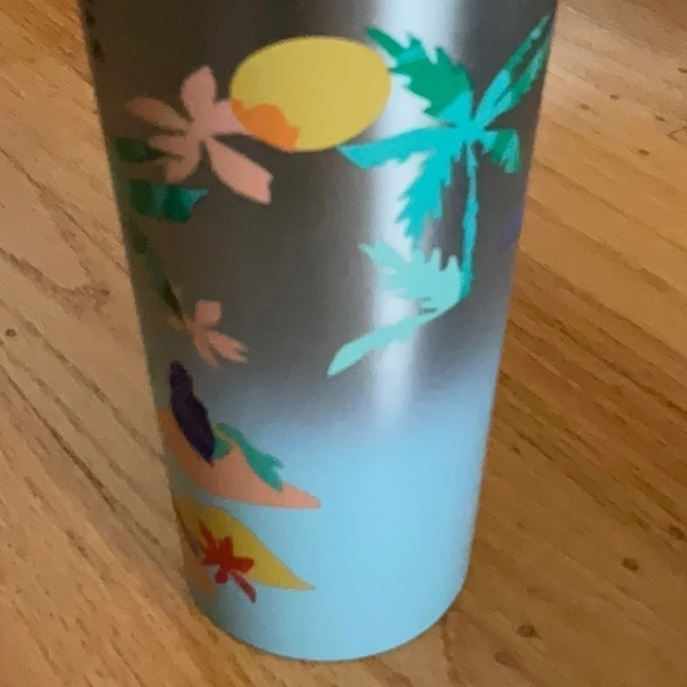 New! Starbucks Summer Beach Mermaid Palm Tree 24 oz Stainless Steel
